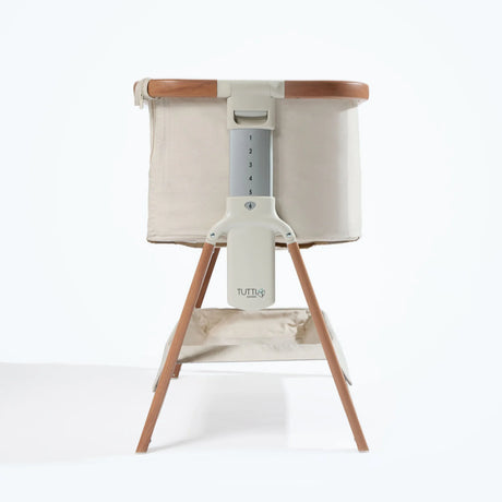 Tutti Bambini Cozee Air Bedside Crib - Scandinavian Walnut & Ecru