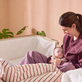 Tutti Bambini Cozee Bedside Crib - Scandinavian Walnut & Ecru
