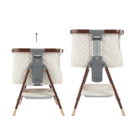 Tutti Bambini Cozee Luxe Bedside Crib - Walnut & Cream