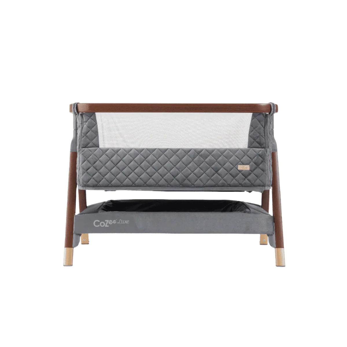 Tutti Bambini Cozee Luxe Bedside Crib - Walnut & Slate