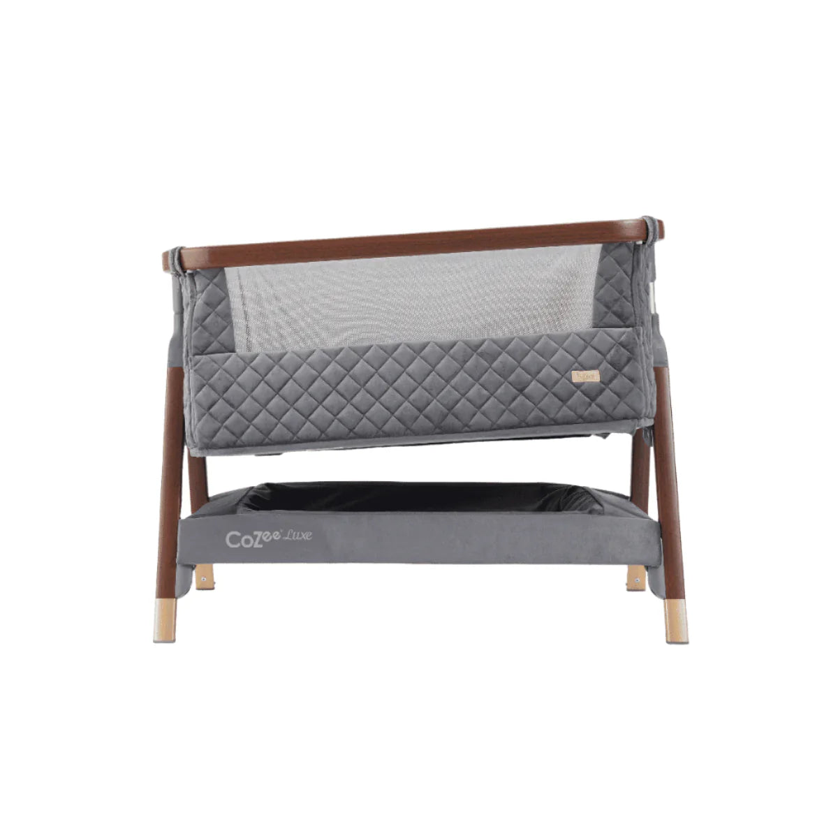 Tutti Bambini Cozee Luxe Bedside Crib - Walnut & Slate