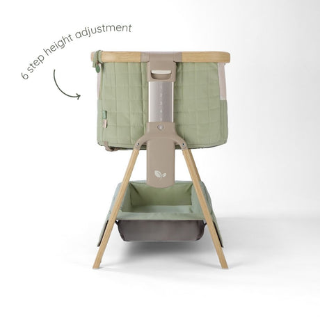 Tutti Bambini Cozee Sense Bedside Crib - Drifted Oak & Eucalyptus
