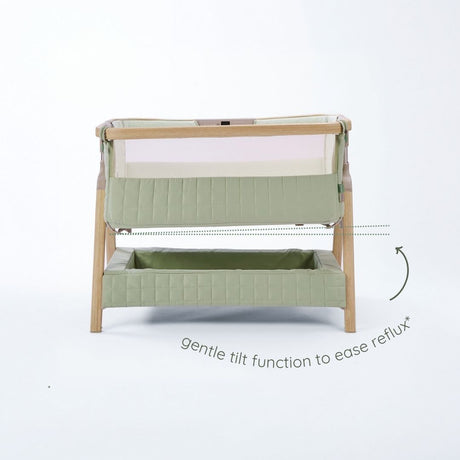Tutti Bambini Cozee Sense Bedside Crib - Drifted Oak & Eucalyptus
