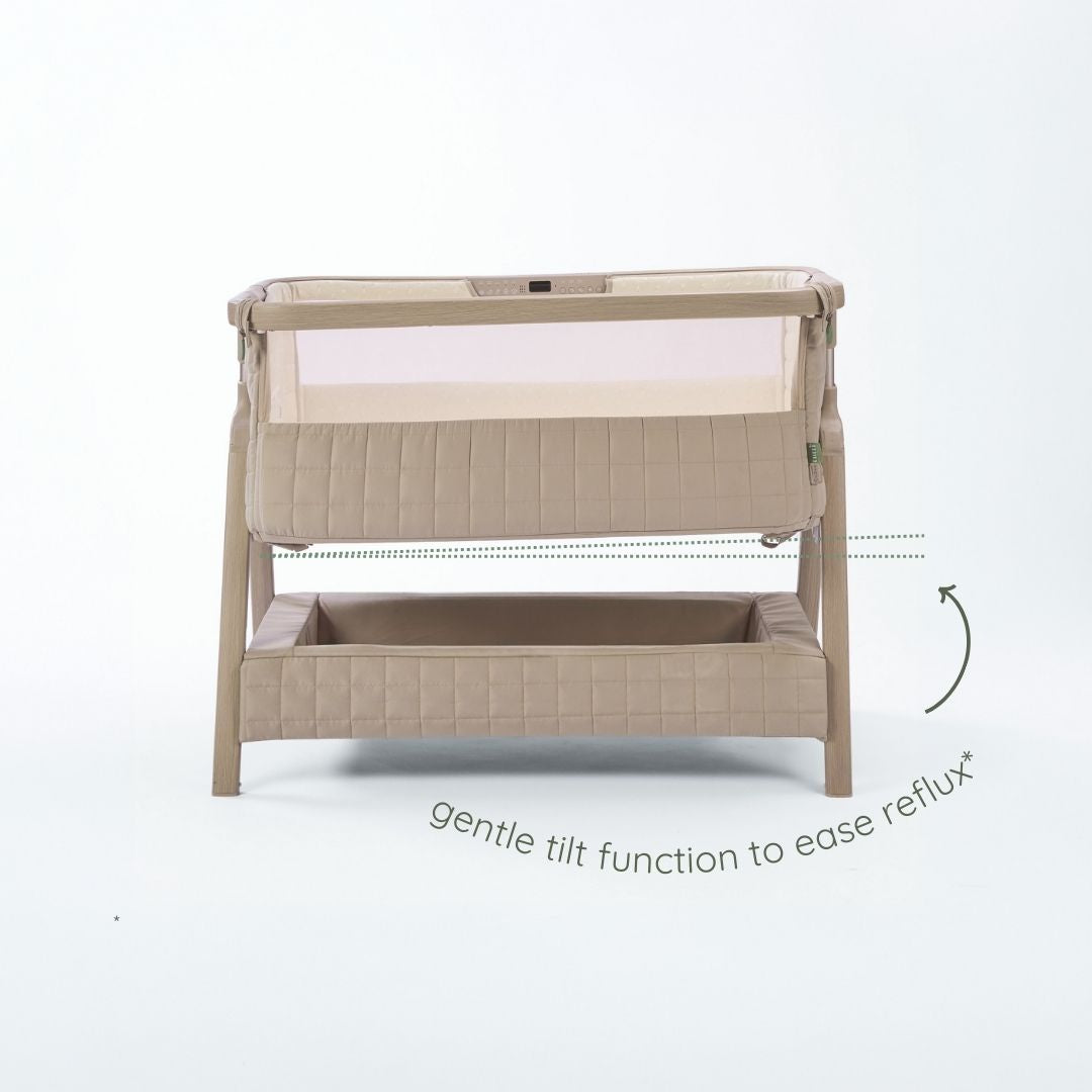 Tutti Bambini Cozee Sense Bedside Crib - Soft Walnut & Cocoa