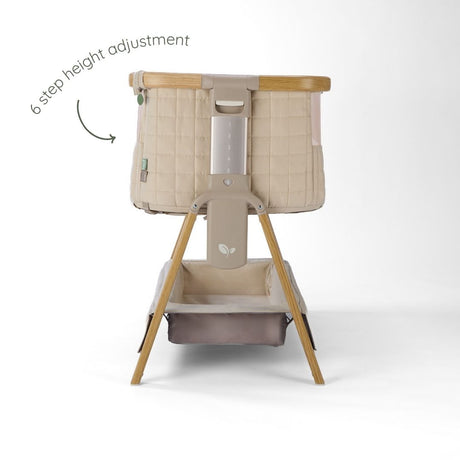Tutti Bambini Cozee Sense Bedside Crib - Toasted Oak & Sand