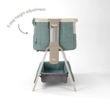 Tutti Bambini Cozee Sense Bedside Crib - White Wash & Kelp