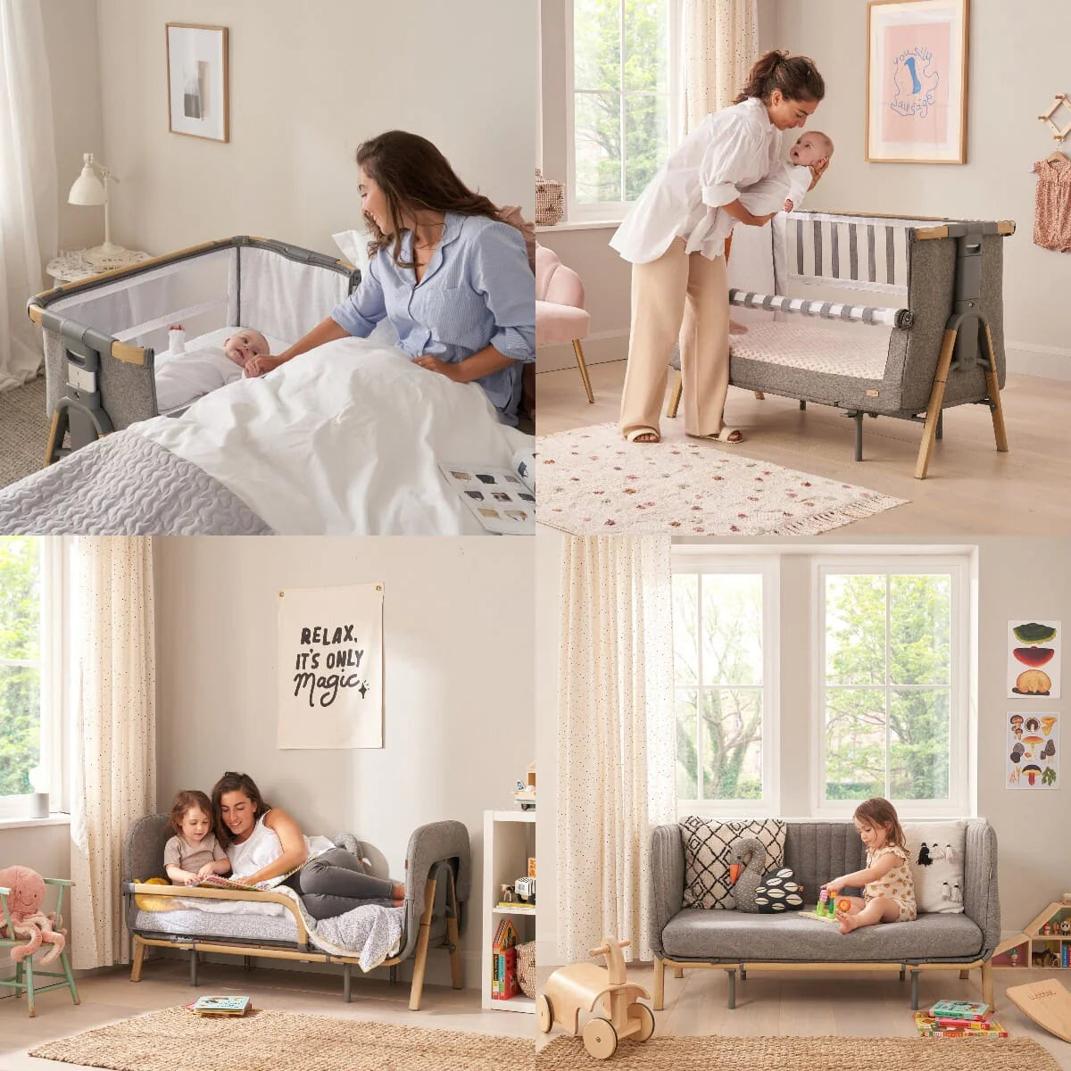 Tutti Bambini Cozee XL Complete Birth to 4 Years Bundle - Oak & Charcoal
