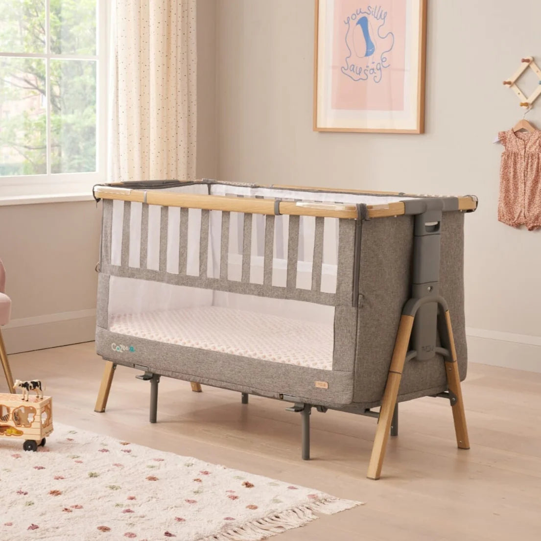 Tutti Bambini Cozee XL Complete Birth to 4 Years Bundle - Oak & Charcoal