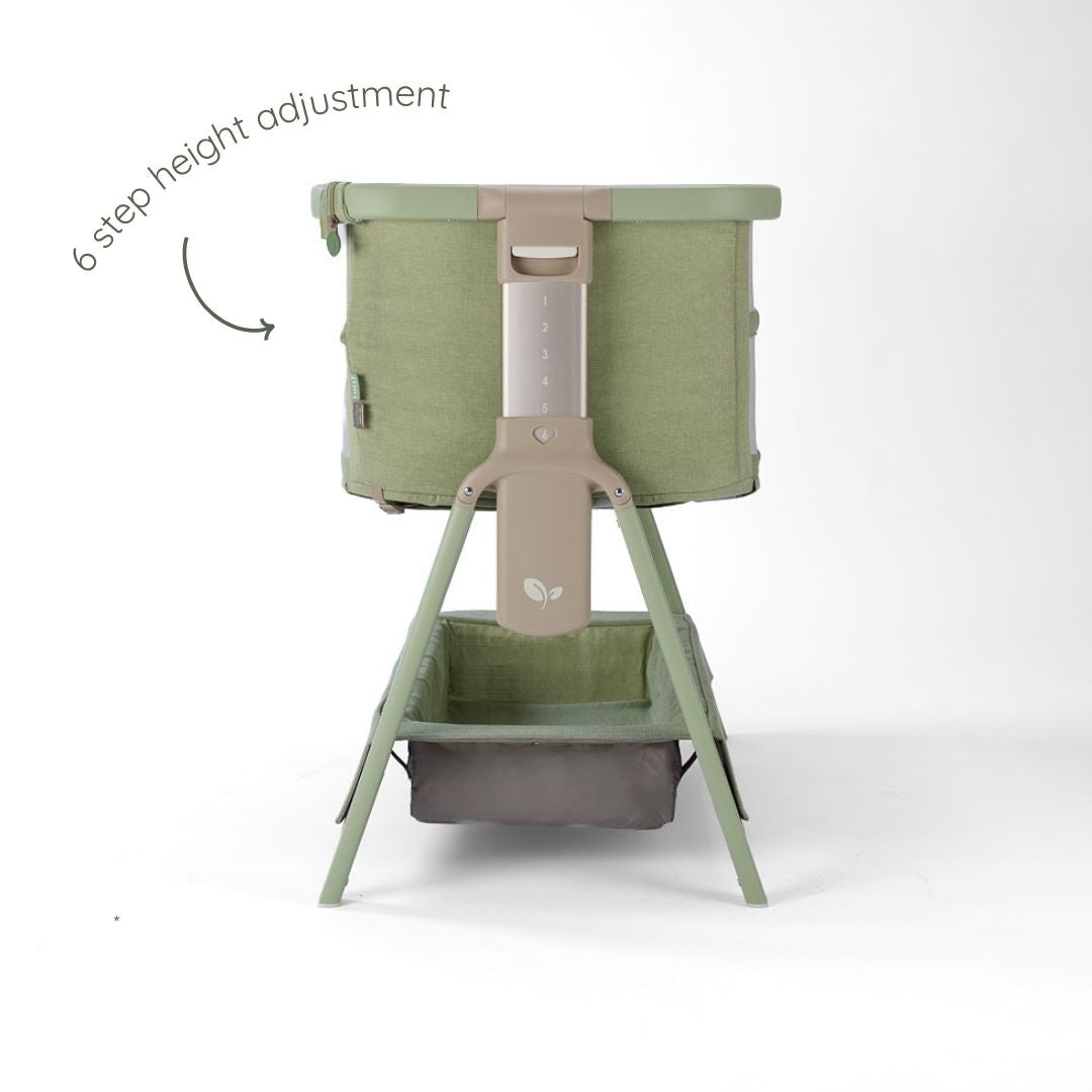 Tutti Bambini Cozee Zen Bedside Crib - Eucalyptus