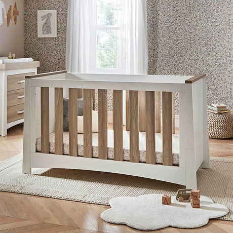CuddleCo Ada Cot Bed - White & Ash