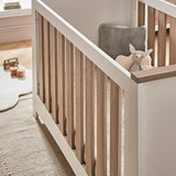 CuddleCo Ada 3 Piece Nursery Furniture Set with Cot Bed, Dresser and Wardrobe - White & Ash