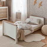 CuddleCo Ada 3 Piece Nursery Furniture Set with Cot Bed, Dresser and Wardrobe - White & Ash