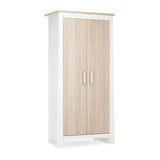 CuddleCo Ada 3 Piece Nursery Furniture Set with Cot Bed, Dresser and Wardrobe - White & Ash