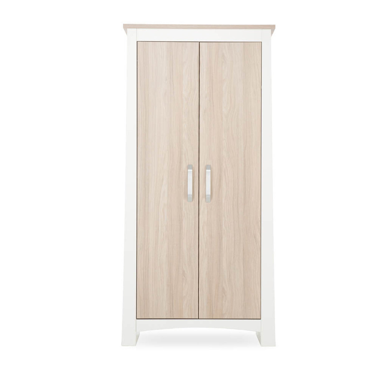 CuddleCo Ada 3 Piece Nursery Furniture Set with Cot Bed, Dresser and Wardrobe - White & Ash