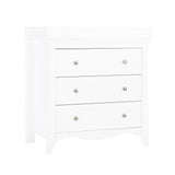 CuddleCo Clara 3 Piece Nursery Furniture Set with Cot Bed, Dresser and Wardrobe - White