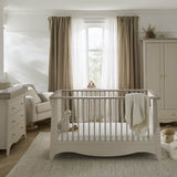CuddleCo Clara 3 Piece Nursery Furniture Set with Cot Bed, Dresser and Wardrobe - Cashmere