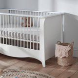CuddleCo Clara 3 Piece Nursery Furniture Set with Cot Bed, Dresser and Wardrobe - White