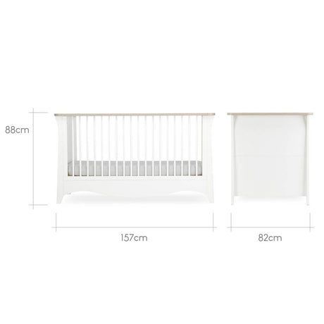 CuddleCo Clara Cot Bed - White & Ash
