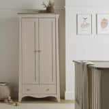 CuddleCo Clara 3 Piece Nursery Furniture Set with Cot Bed, Dresser and Wardrobe - Cashmere