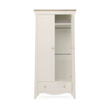 CuddleCo Clara 3 Piece Nursery Furniture Set with Cot Bed, Dresser and Wardrobe - Cashmere