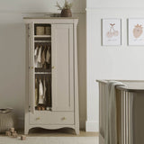 CuddleCo Clara 3 Piece Nursery Furniture Set with Cot Bed, Dresser and Wardrobe - Cashmere