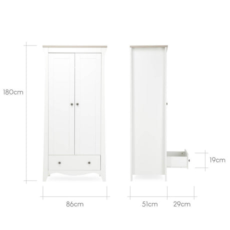 CuddleCo Clara Wardrobe - White & Ash