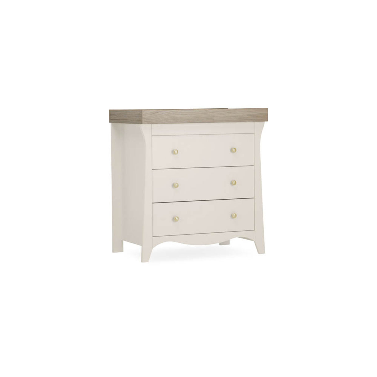 CuddleCo Clara 3 Piece Nursery Furniture Set with Cot Bed, Dresser and Wardrobe - Cashmere