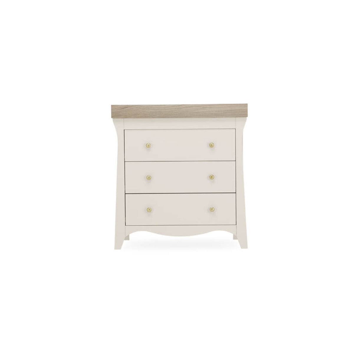 CuddleCo Clara 3 Piece Nursery Furniture Set with Cot Bed, Dresser and Wardrobe - Cashmere