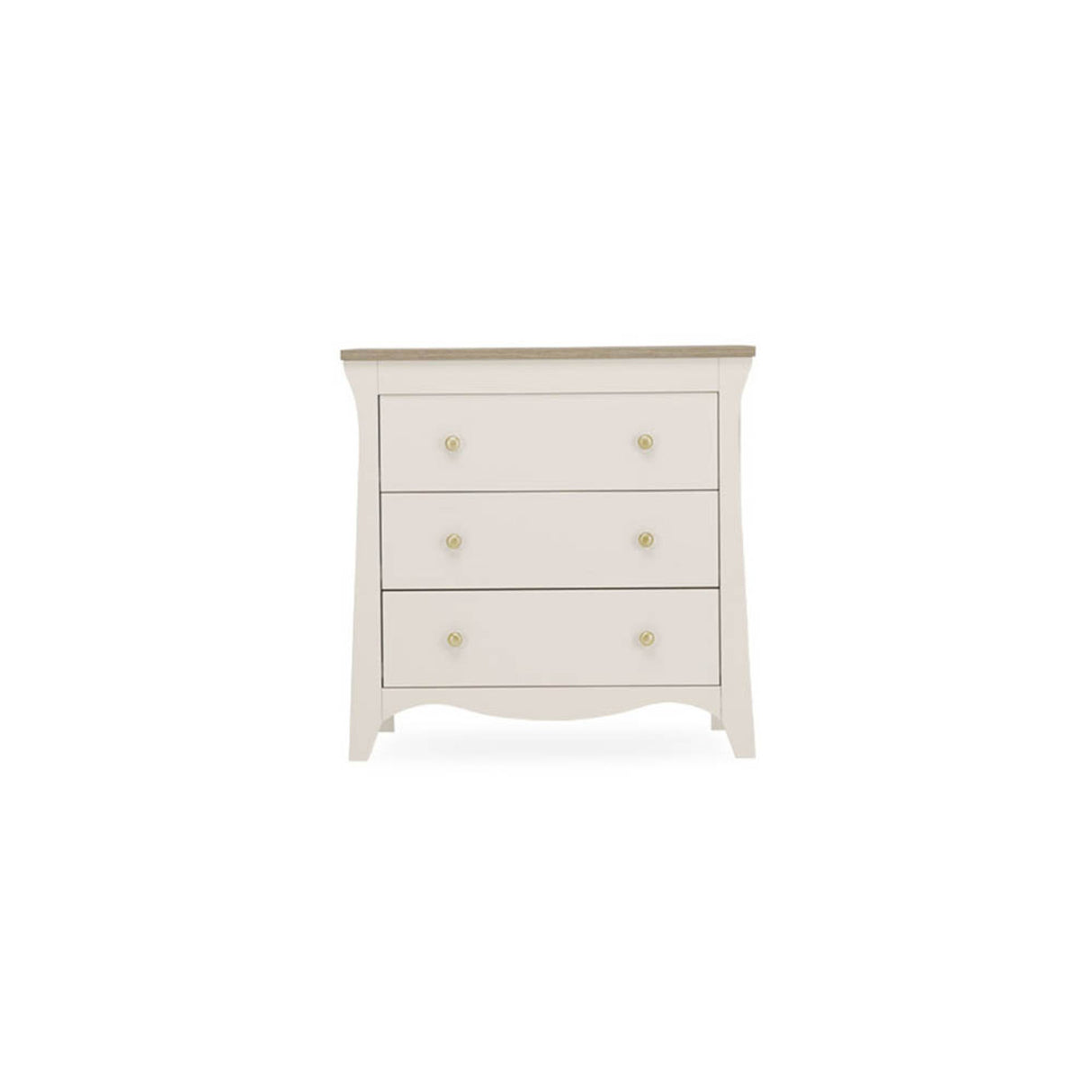 CuddleCo Clara 3 Piece Nursery Furniture Set with Cot Bed, Dresser and Wardrobe - Cashmere