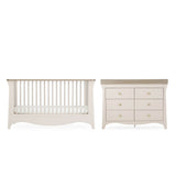 CuddleCo Clara Luxe 2 Piece Nursery Furniture Set with Cot Bed and Dresser - Cashmere & Ash
