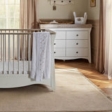 CuddleCo Clara Luxe 3 Piece Nursery Furniture Set with Cot Bed, Dresser & Wardrobe - White & Ash