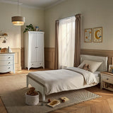 CuddleCo Clara Luxe 2 Piece Nursery Furniture Set with Cot Bed and Dresser - White & Ash