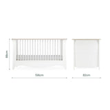 CuddleCo Clara Luxe 2 Piece Nursery Furniture Set with Cot Bed and Dresser - White & Ash