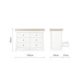 CuddleCo Clara Luxe 2 Piece Nursery Furniture Set with Cot Bed and Dresser - White & Ash