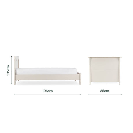 CuddleCo Clara Single Bed - Cashmere & Ash