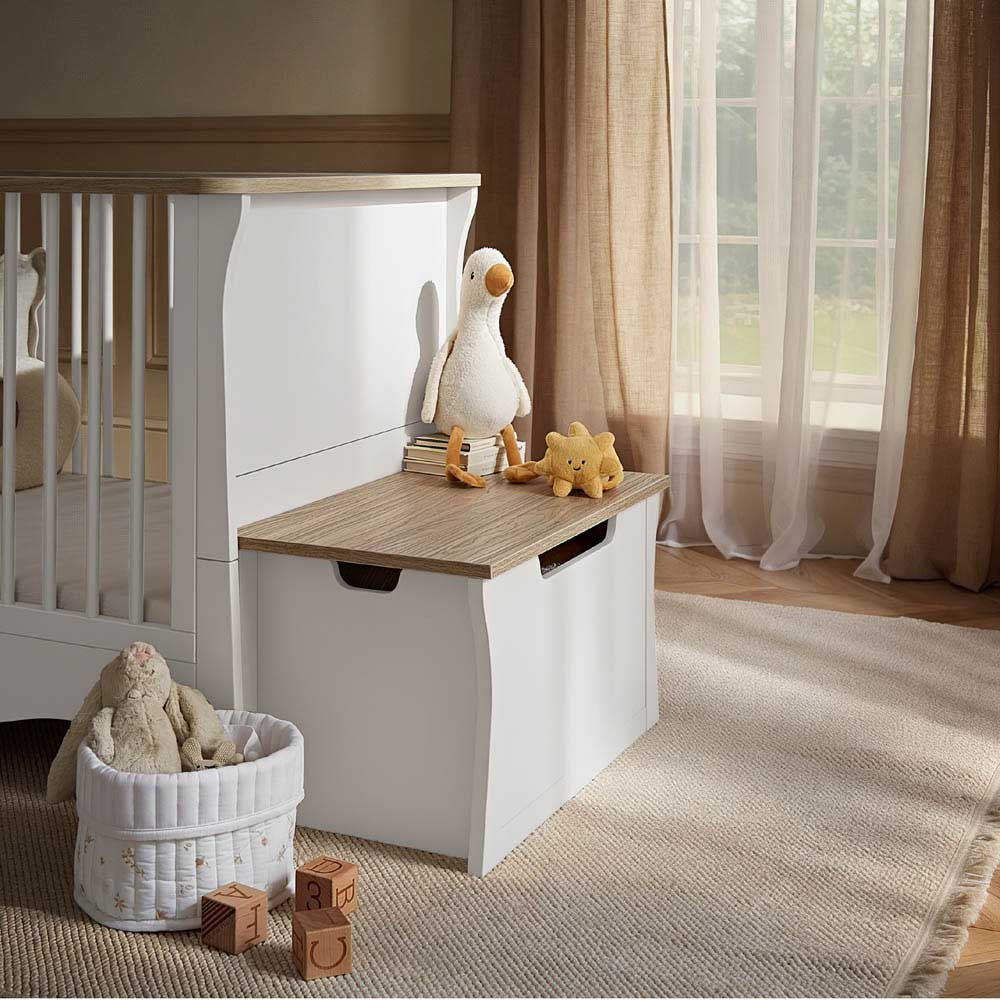CuddleCo Clara Toy Storage Box - White & Ash