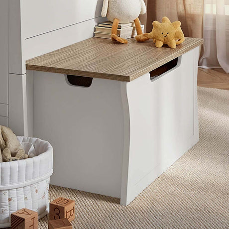 CuddleCo Clara Toy Storage Box - White & Ash