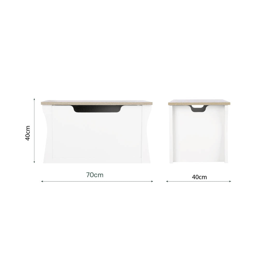 CuddleCo Clara Toy Storage Box - White & Ash