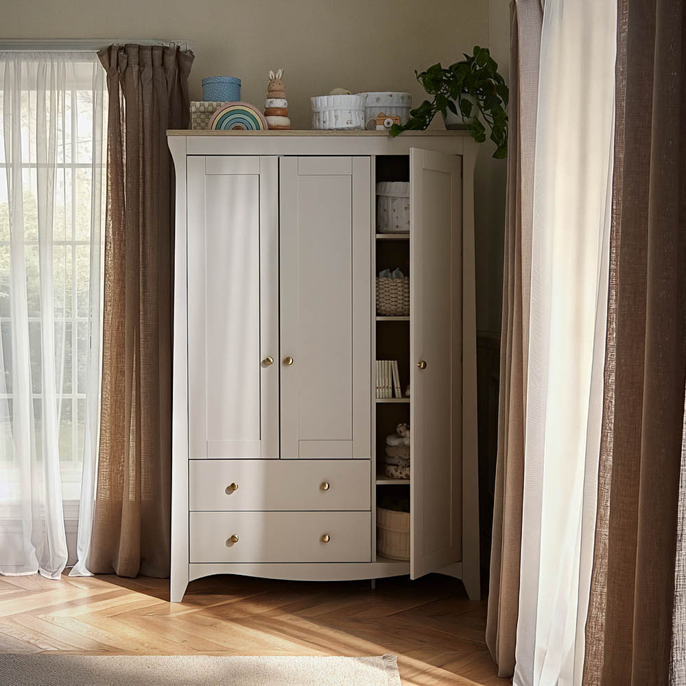 CuddleCo Clara Triple Wardrobe - Cashmere & Ash