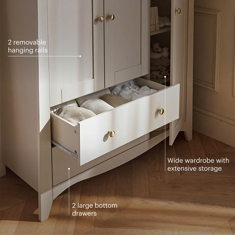 CuddleCo Clara Triple Wardrobe - Cashmere & Ash
