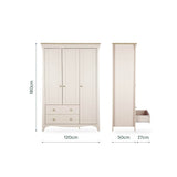 CuddleCo Clara Triple Wardrobe - Cashmere & Ash