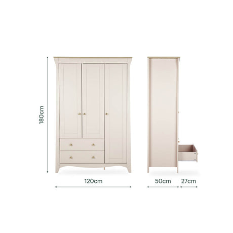 CuddleCo Clara Triple Wardrobe - Cashmere & Ash