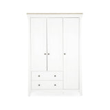 CuddleCo Clara Triple Wardrobe - White & Ash