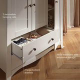 CuddleCo Clara Triple Wardrobe - White & Ash