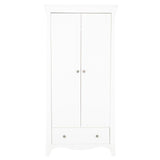 CuddleCo Clara 3 Piece Nursery Furniture Set with Cot Bed, Dresser and Wardrobe - White