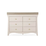CuddleCo Clara Lux Wide 6 Drawer Dresser - Cashmere & Ash