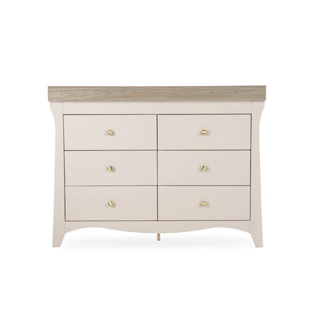 CuddleCo Clara Lux Wide 6 Drawer Dresser - Cashmere & Ash
