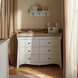 CuddleCo Clara Wide 6 Drawer Dresser - White & Ash