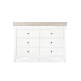 CuddleCo Clara Wide 6 Drawer Dresser - White & Ash