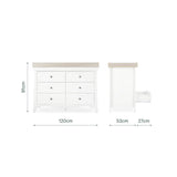 CuddleCo Clara Wide 6 Drawer Dresser - White & Ash